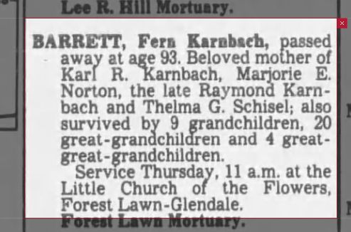 Fern Taylor Barrett Obituary